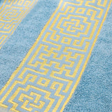 Bath Sheet Greek Border - Sky Blue, Bath Towels, Chase Value, Chase Value