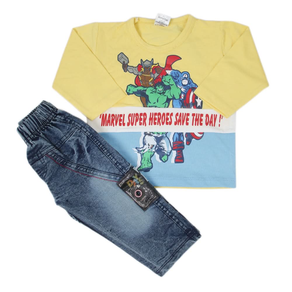 Newborn Boys Full Sleeves Suit - Yellow, Kids, NB Boys Sets And Suits, Chase Value, Chase Value