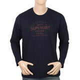 Men's Jersey Full Sleeves T-Shirt - Navy Blue, Men, T-Shirts And Polos, Chase Value, Chase Value