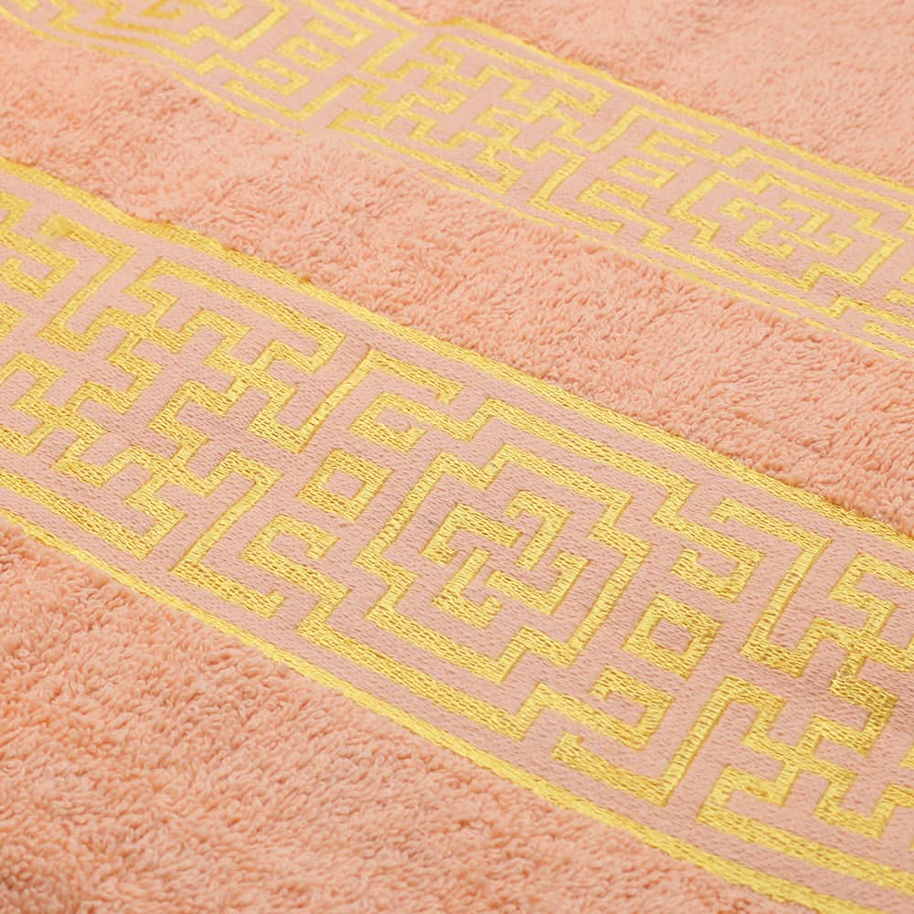 Bath Sheet Greek Border - Peach, Bath Towels, Chase Value, Chase Value