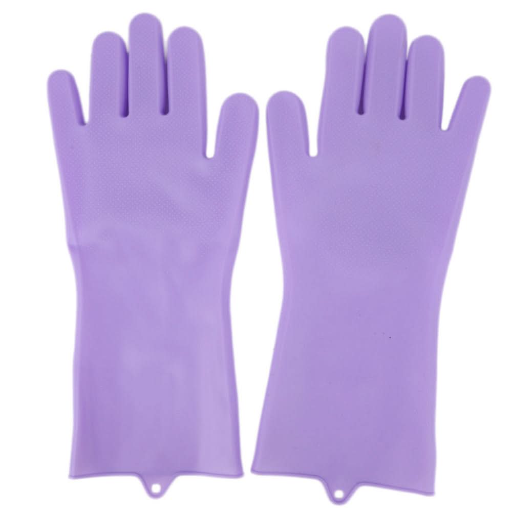 Silicone Dish Washing Gloves - Purple, Crockery & Kitchenware, Chase Value, Chase Value