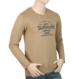 Men's Jersey Full Sleeves T-Shirt - Camel, Men, T-Shirts And Polos, Chase Value, Chase Value