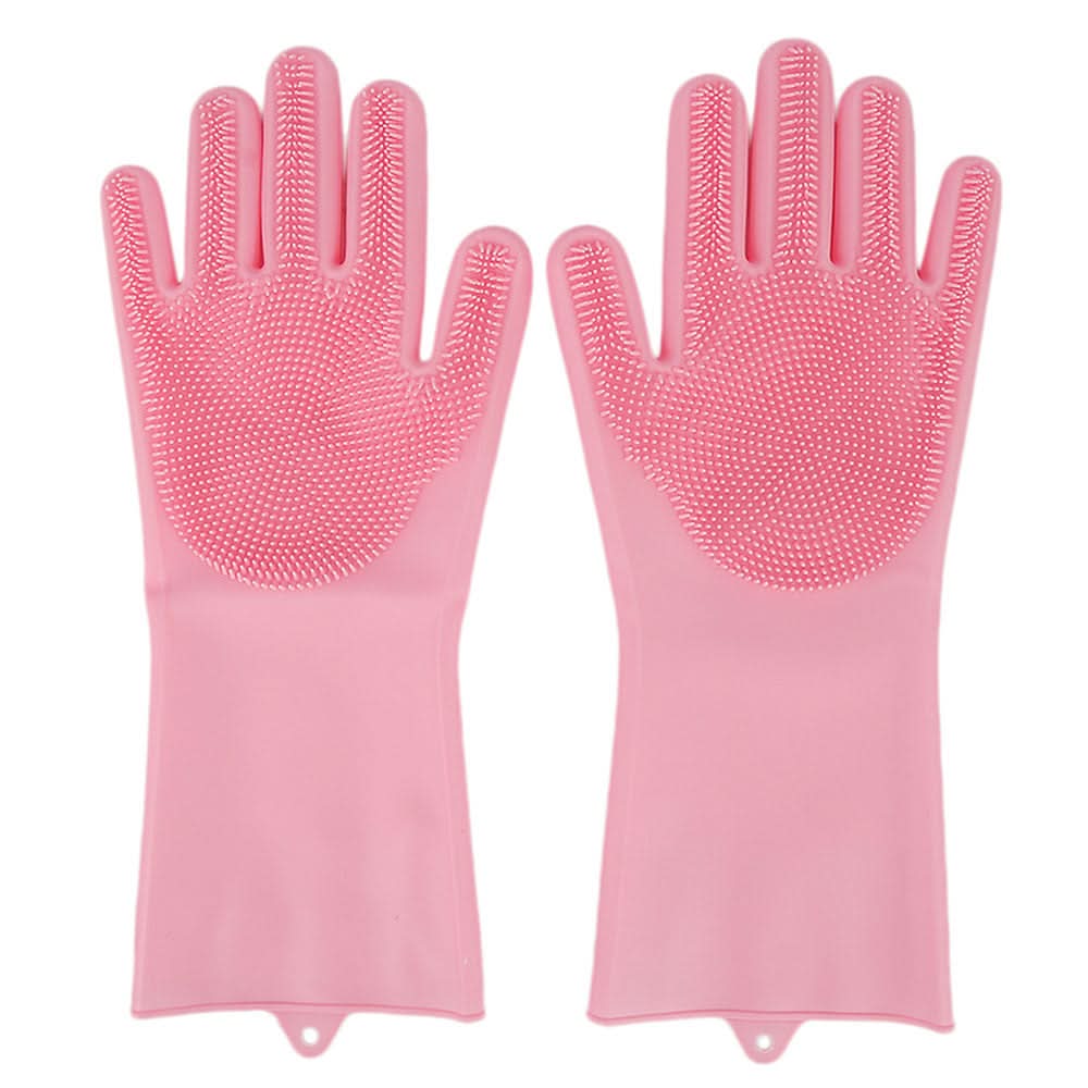 Silicone Dish Washing Gloves - Pink, Crockery & Kitchenware, Chase Value, Chase Value