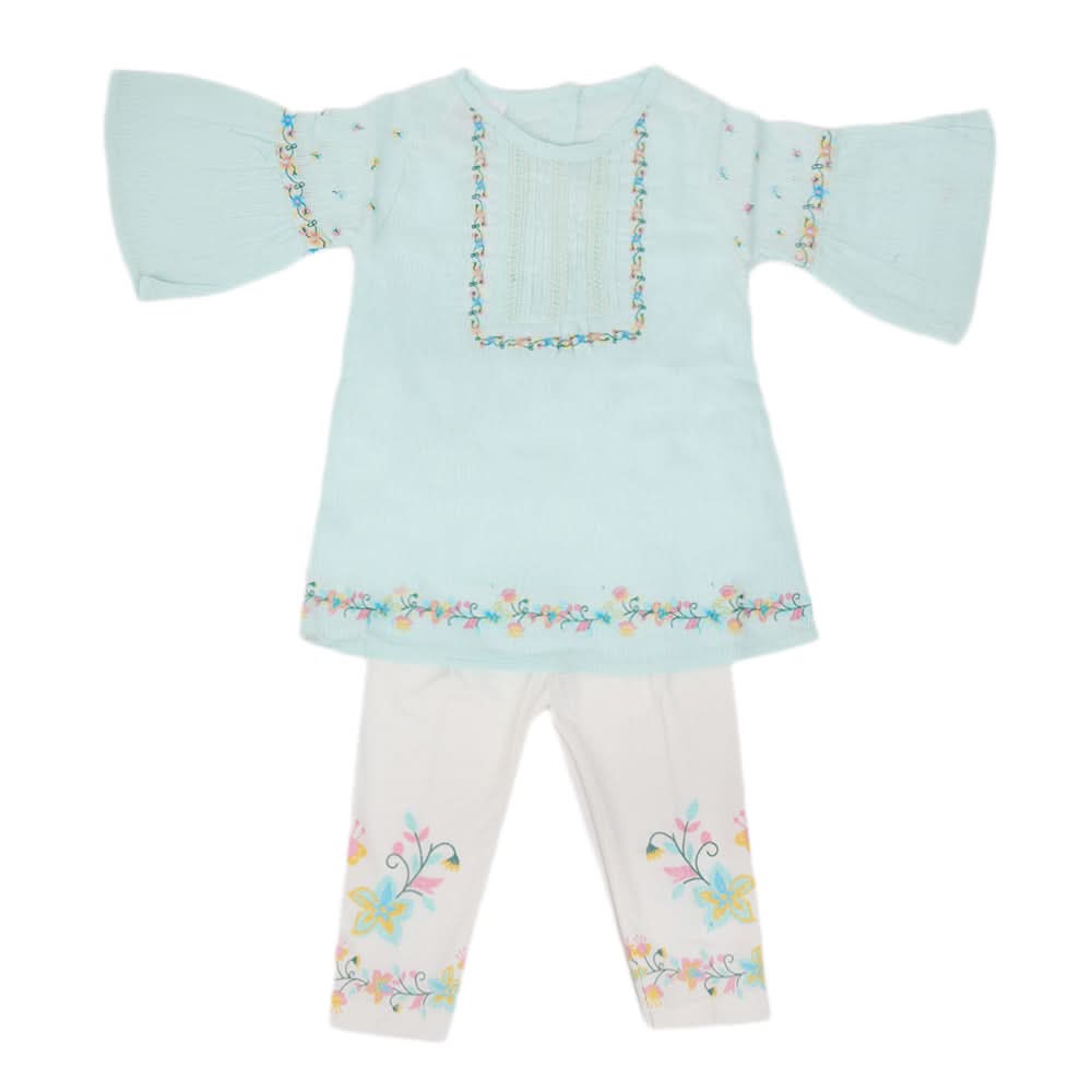 Newborn Girls Half Sleeves Suit - Blue, Kids, New Born Girls Sets And Suits, Chase Value, Chase Value