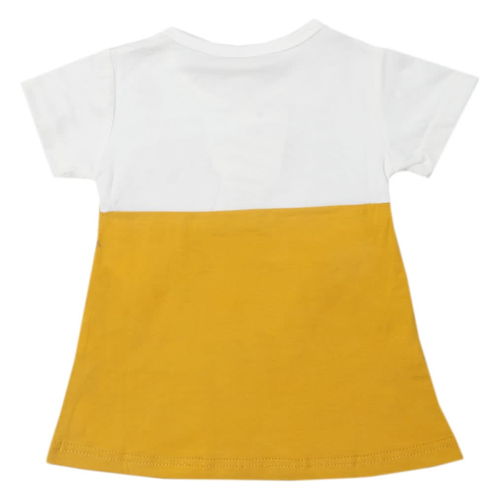 Newborn Girls Half Sleeves Frock - Mustard, Kids, Newborn Girls Frocks, Chase Value, Chase Value