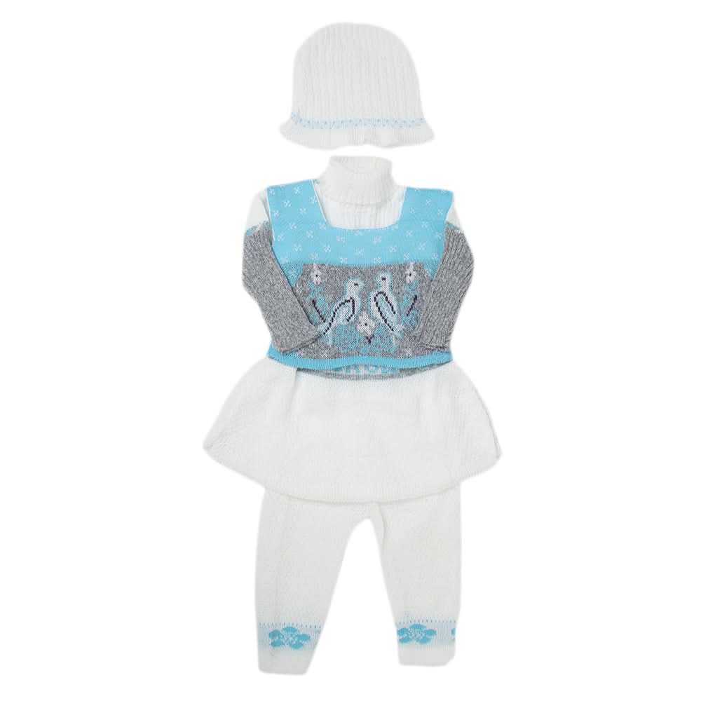 Newborn Girls Irani Suit - Cyan, Kids, NB Girls Sets And Suits, Chase Value, Chase Value