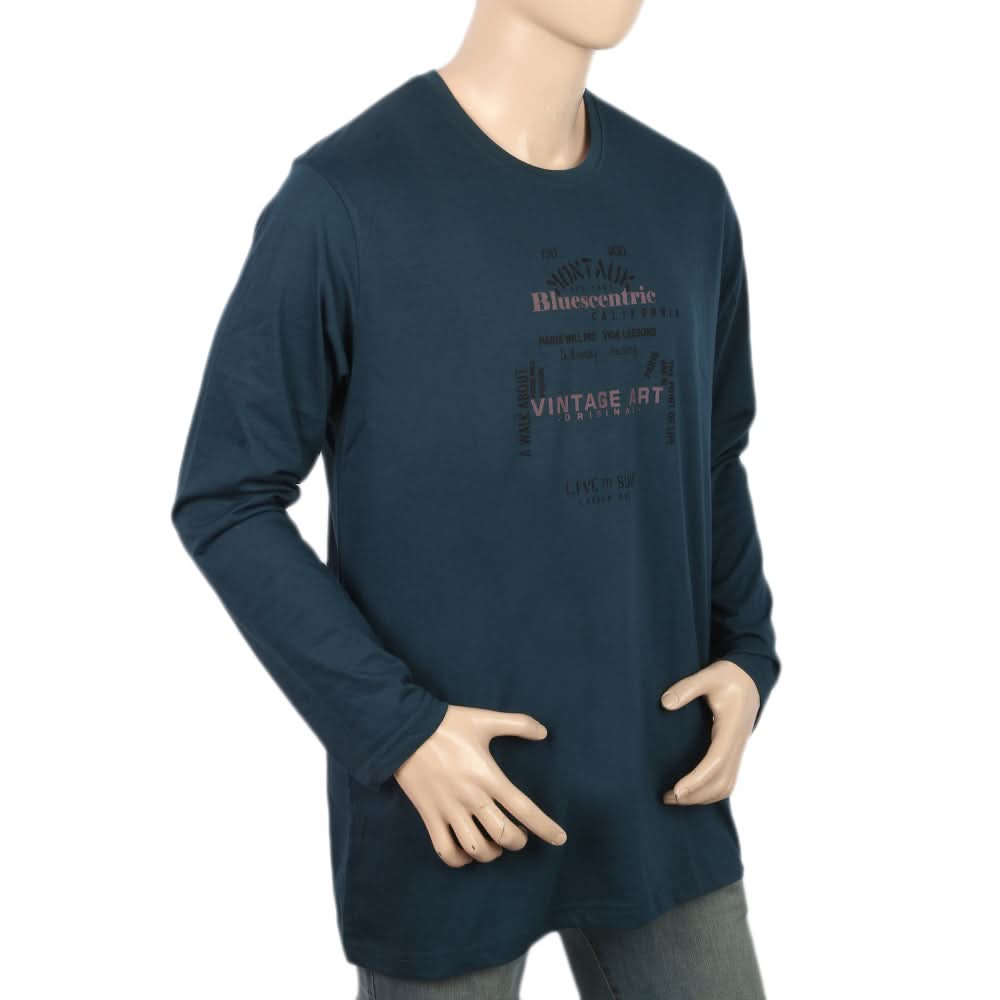 Men's Jersey Full Sleeves T-Shirt - Sea Green, Men, T-Shirts And Polos, Chase Value, Chase Value
