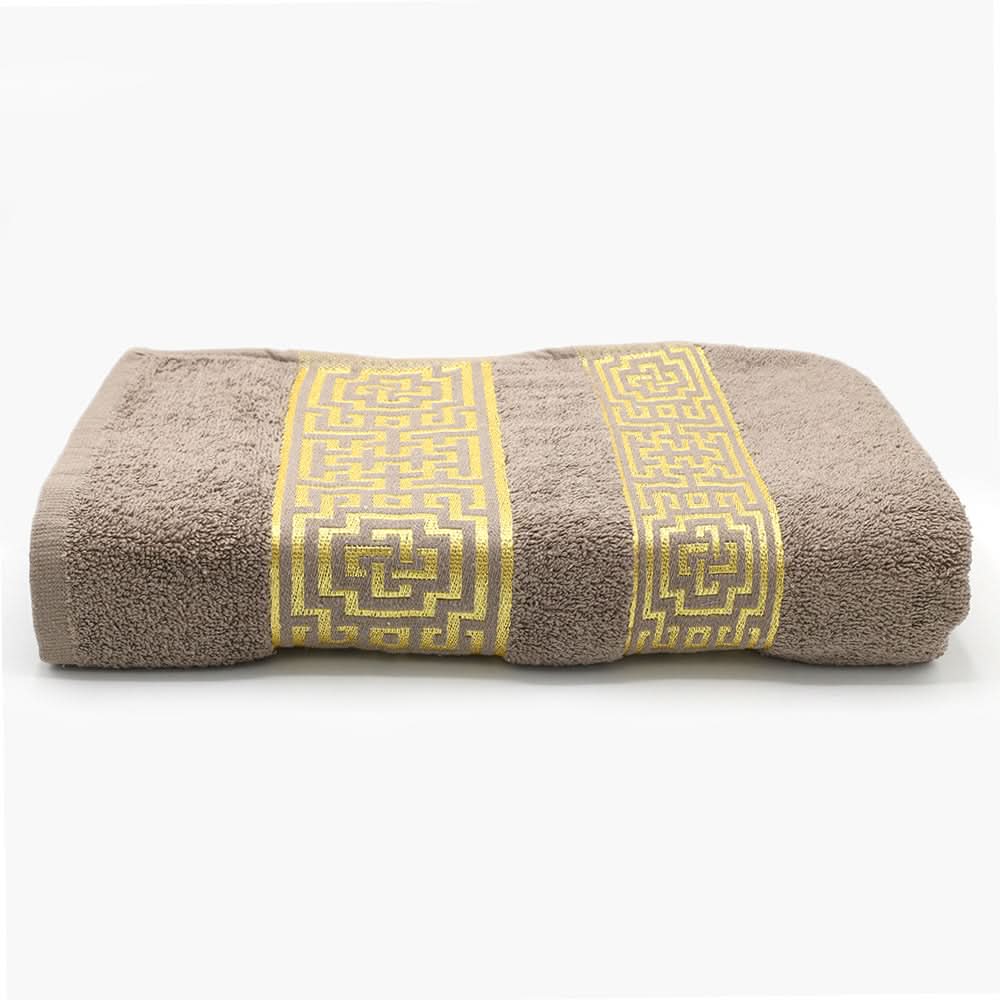 Bath Sheet Greek Border - Light Brown, Bath Towels, Chase Value, Chase Value