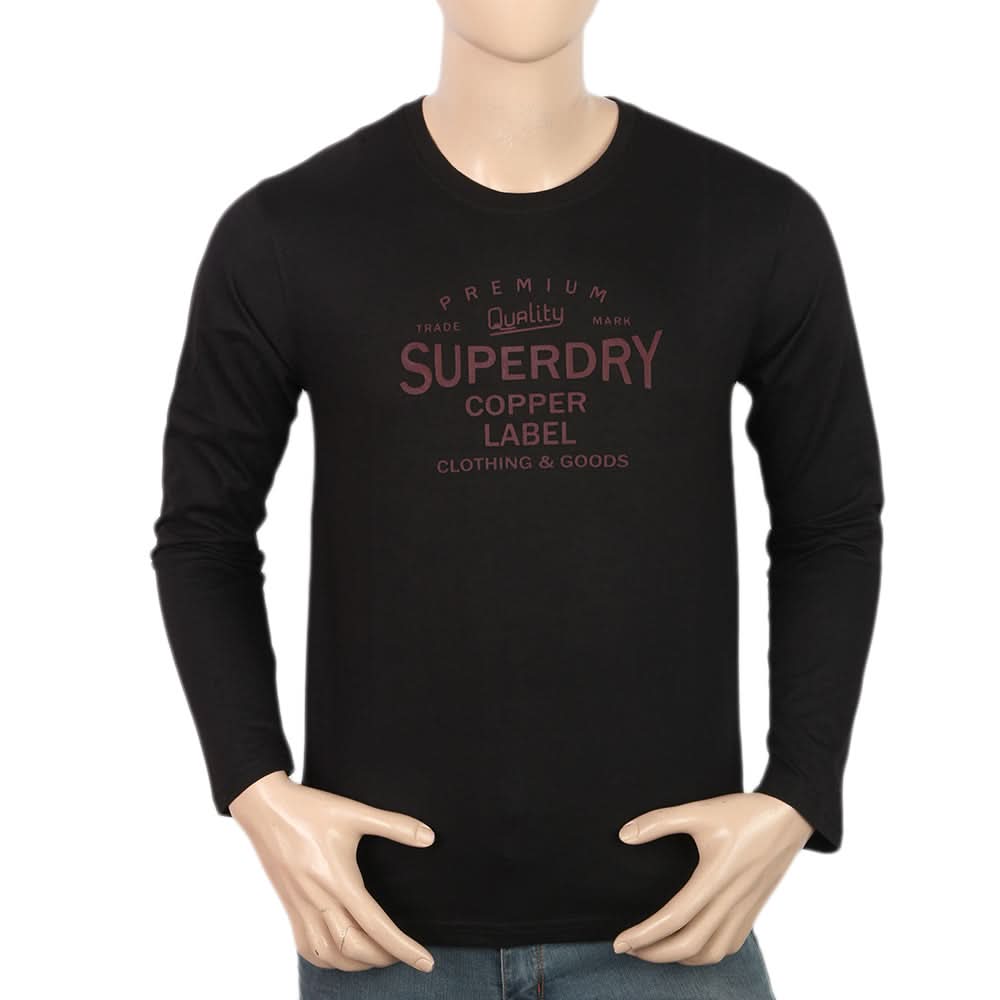 Men's Jersey Full Sleeves T-Shirt - Black, Men, T-Shirts And Polos, Chase Value, Chase Value