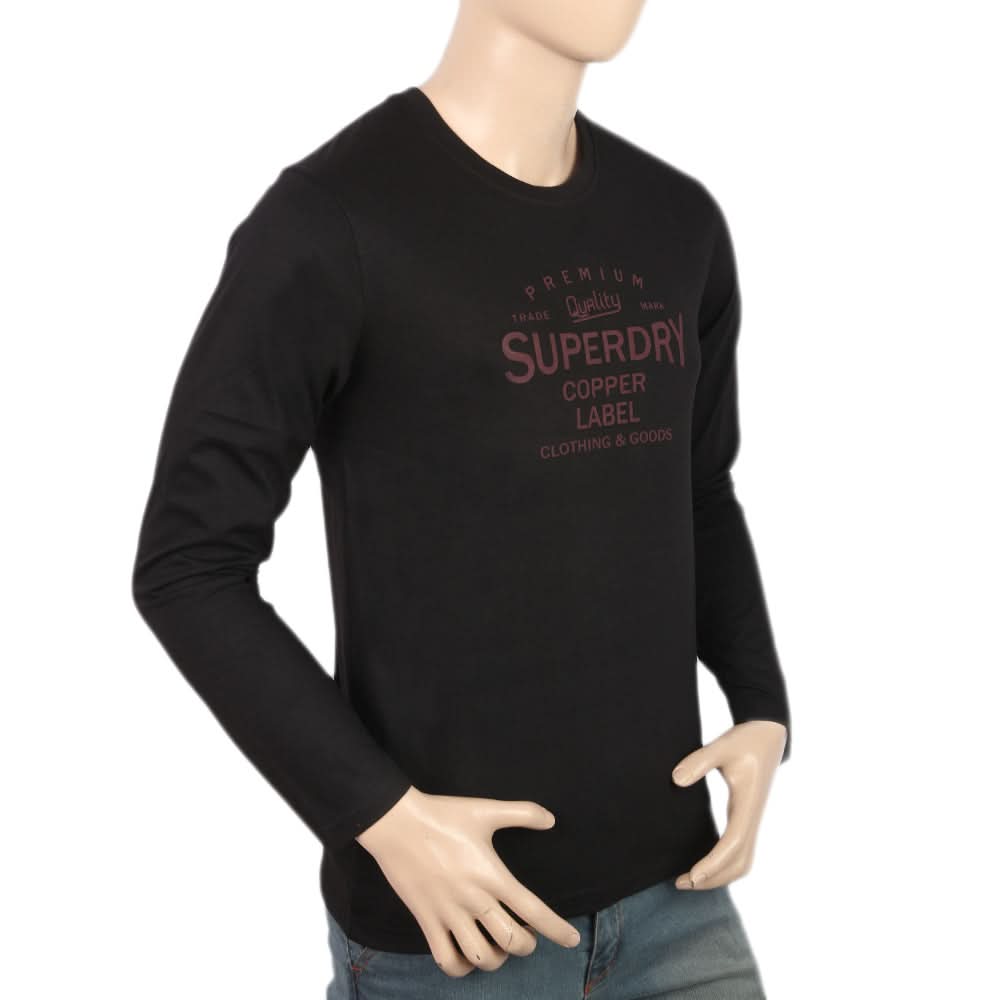 Men's Jersey Full Sleeves T-Shirt - Black, Men, T-Shirts And Polos, Chase Value, Chase Value
