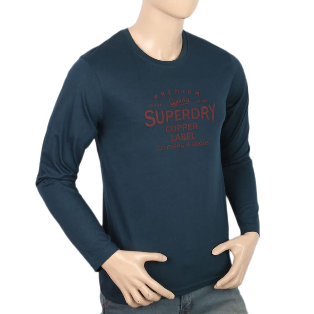 Men's Jersey Full Sleeves T-Shirt - Sea Green, Men, T-Shirts And Polos, Chase Value, Chase Value