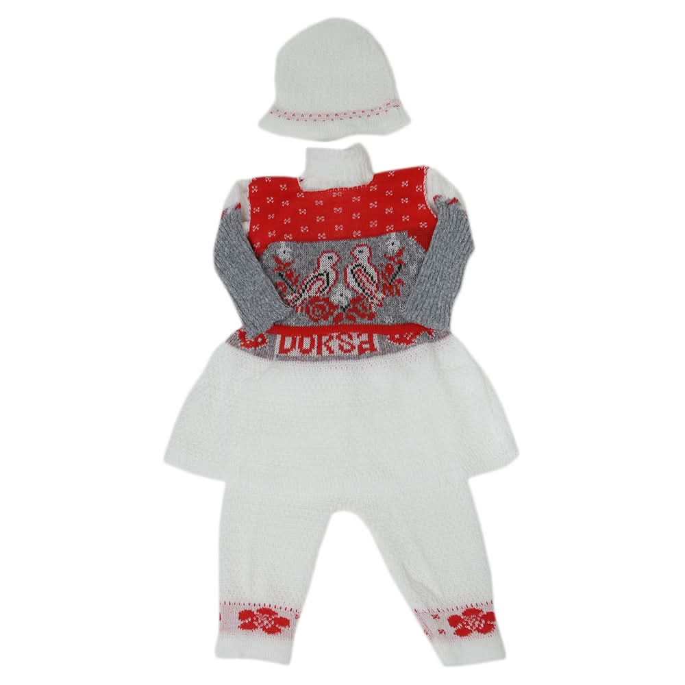 Newborn Girls Irani Suit - Red, Kids, NB Girls Sets And Suits, Chase Value, Chase Value