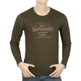 Men's Jersey Full Sleeves T-Shirt - Olive Green, Men, T-Shirts And Polos, Chase Value, Chase Value