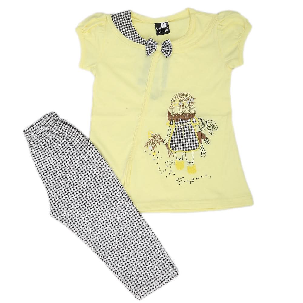 Girls Short Suit - Yellow, Kids, Girls Sets And Suits, Chase Value, Chase Value