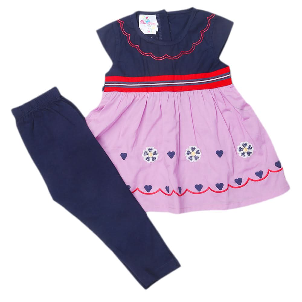 Newborn Girls Half Sleeves Suit - Purple, Kids, Newborn Girls Sets And Suits, Chase Value, Chase Value
