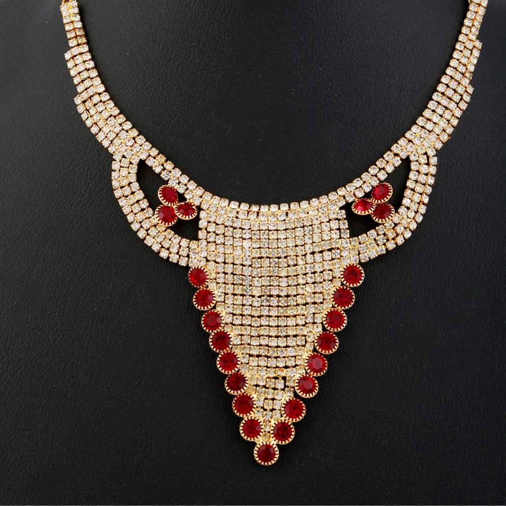 Women's Jewellery Set - Golden & Red, Women, Jewellery Set, Chase Value, Chase Value