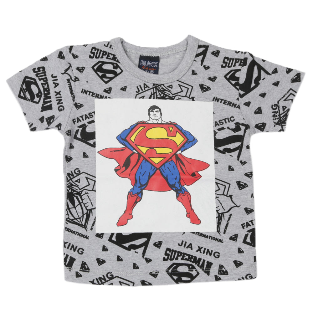Boys Half Sleeves T-Shirt - Grey, Boys T-Shirts, Chase Value, Chase Value