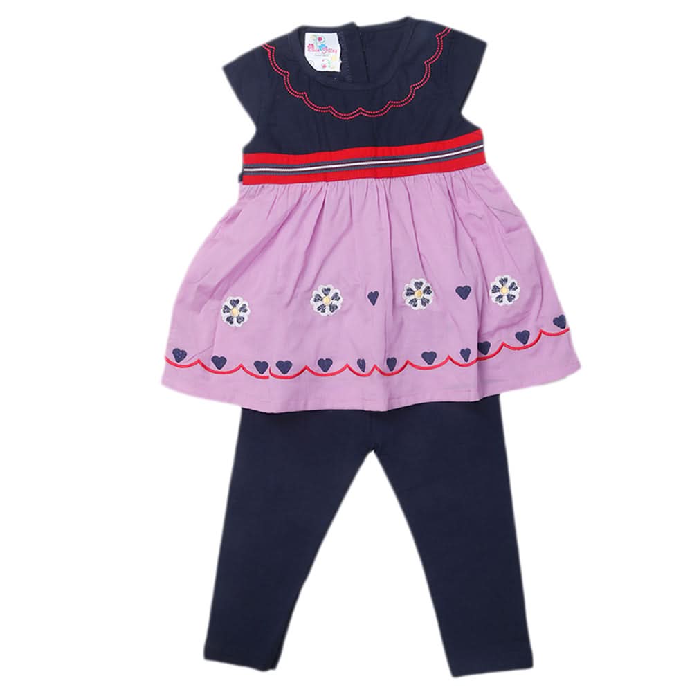 Newborn Girls Half Sleeves Suit - Purple, Kids, Newborn Girls Sets And Suits, Chase Value, Chase Value