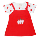 Newborn Girls Half Sleeves Frock - Red, Kids, Newborn Girls Frocks, Chase Value, Chase Value
