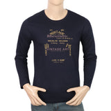 Men's Jersey Full Sleeves T-Shirt - Navy Blue, Men, T-Shirts And Polos, Chase Value, Chase Value