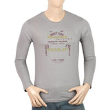 Men's Jersey Full Sleeves T-Shirt - Grey, Men, T-Shirts And Polos, Chase Value, Chase Value