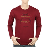 Men's Jersey Full Sleeves T-Shirt - Maroon, Men, T-Shirts And Polos, Chase Value, Chase Value