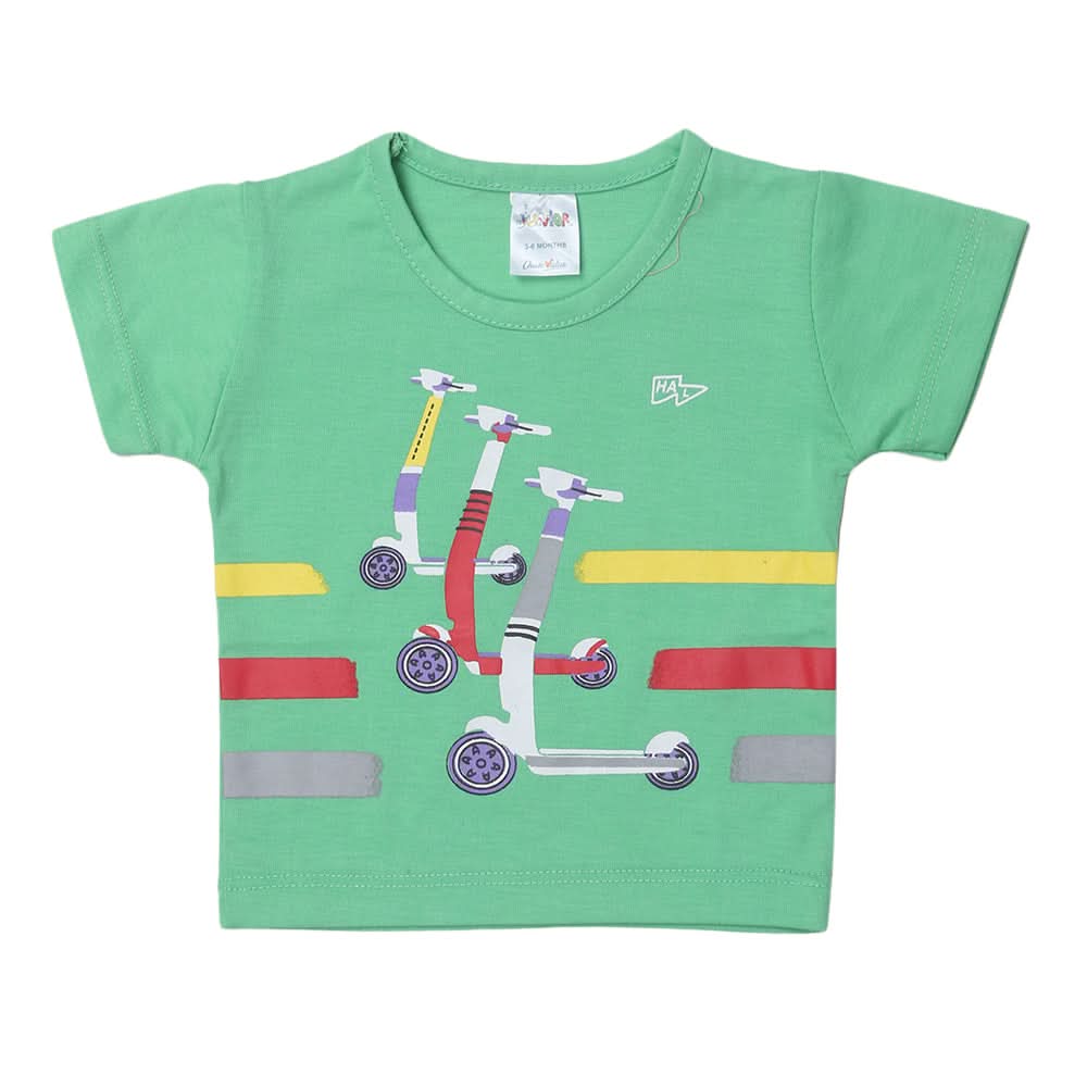 Newborn Boys Half Sleeves T-Shirt - Green, Kids, Newborn Boys Shirts And T-Shirts, Chase Value, Chase Value