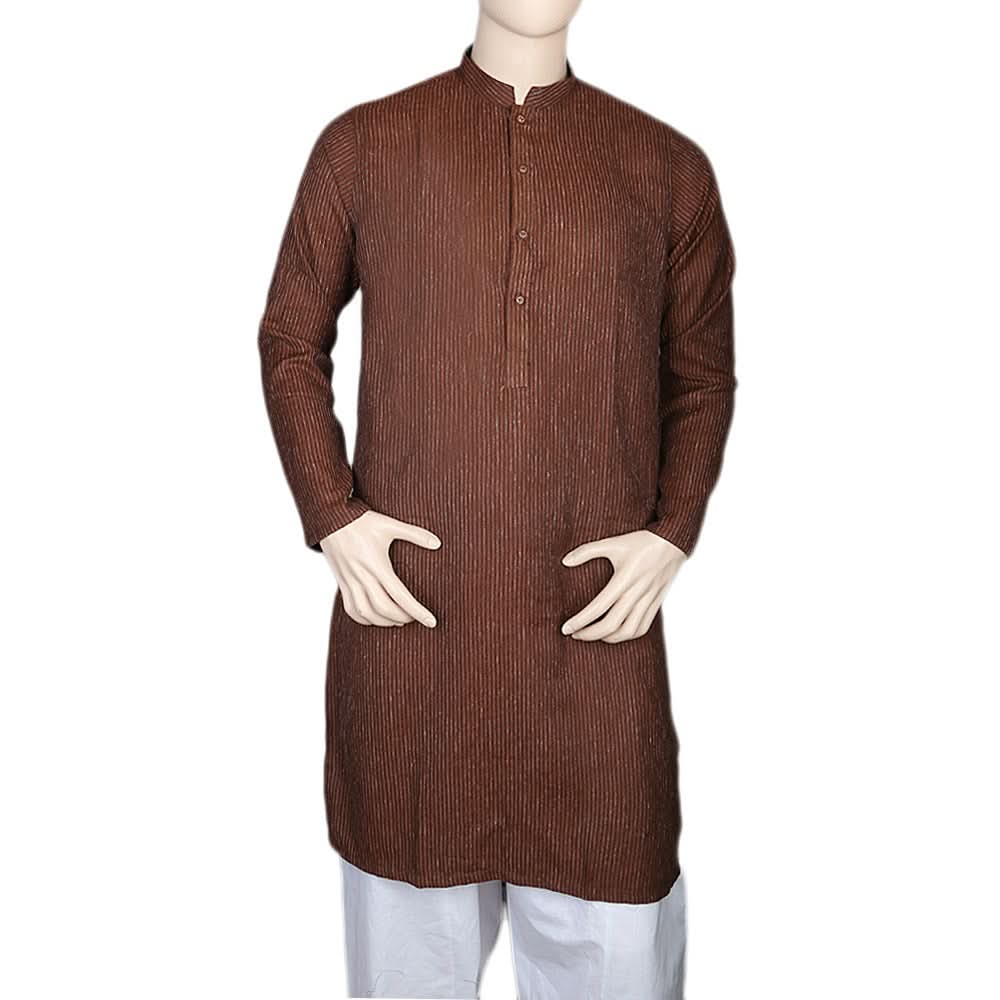Mashriq Basic Kurta For Men - Dark Brown, Men, Kurtas, Chase Value, Chase Value