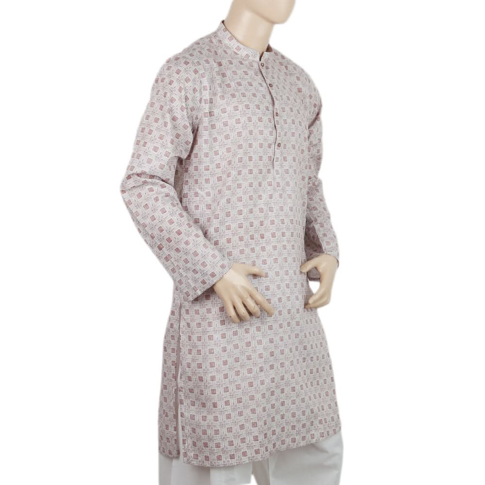 Men's Mashriq Slim Fit Printed Kurta - Brown, Men, Kurtas, Chase Value, Chase Value