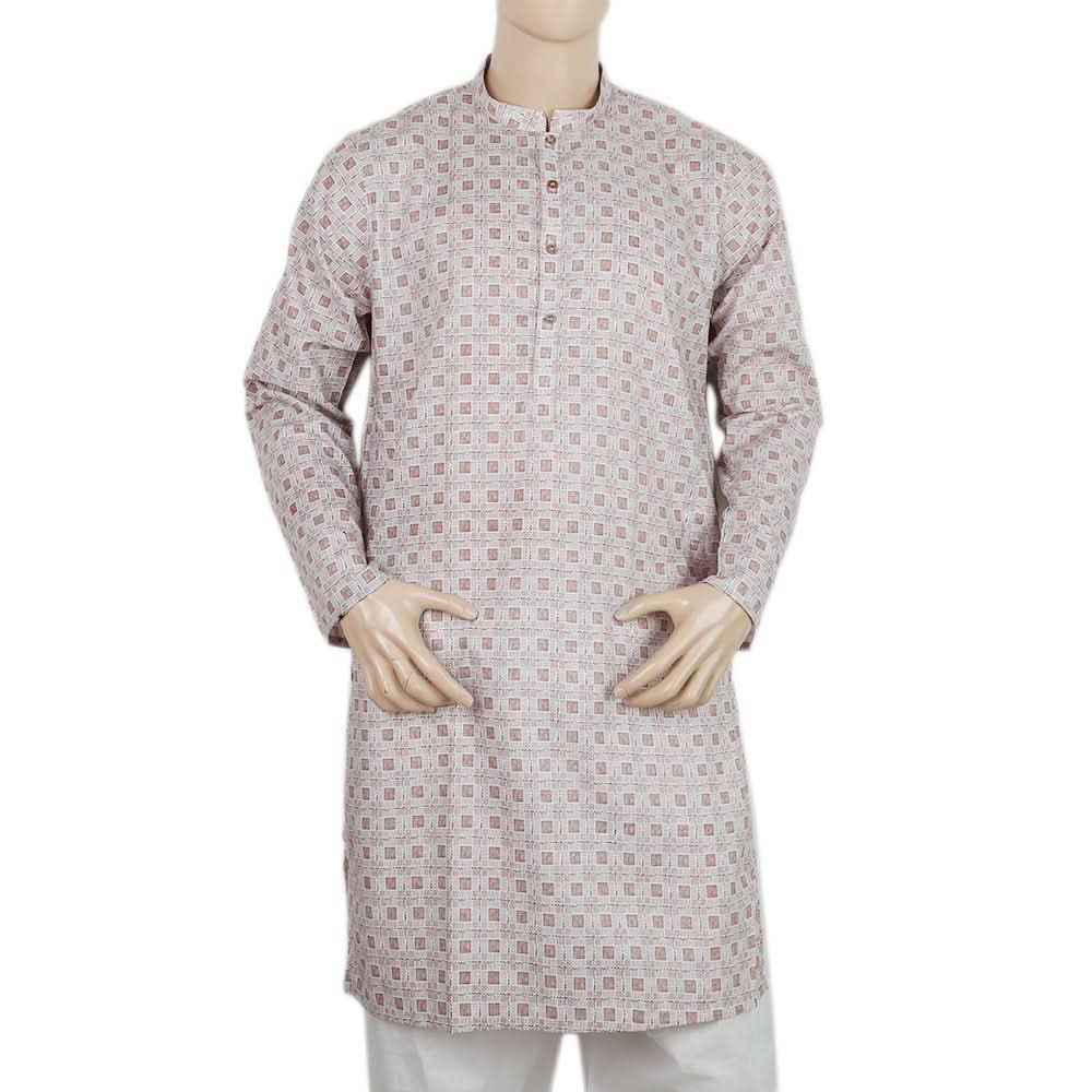 Men's Mashriq Slim Fit Printed Kurta - Brown, Men, Kurtas, Chase Value, Chase Value