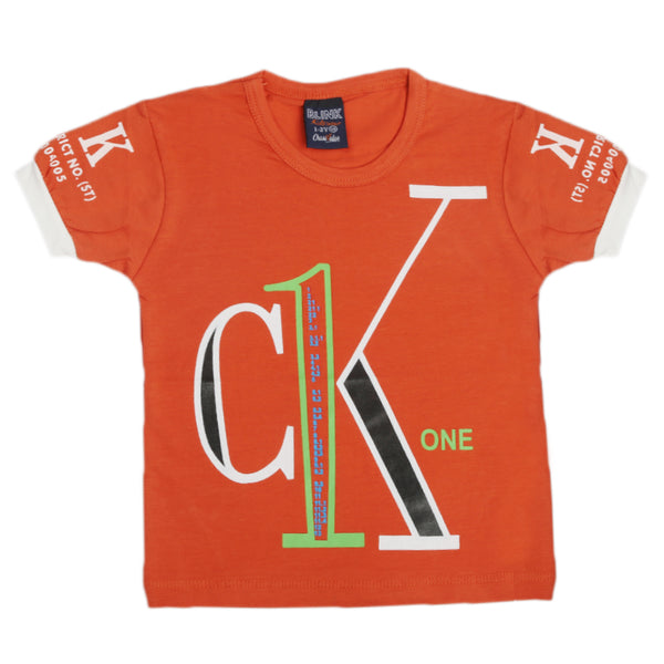 Boys Half Sleeves T-Shirt - Rust, Boys T-Shirts, Chase Value, Chase Value