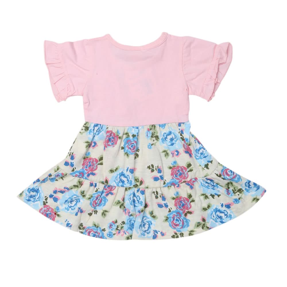 Newborn Girls Half Sleeves Frock - Light Pink, Kids, Newborn Girls Frocks, Chase Value, Chase Value
