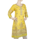 Women's Embroidered Masoori Kurti With Stone - Yellow, Women, Ready Kurtis, Chase Value, Chase Value