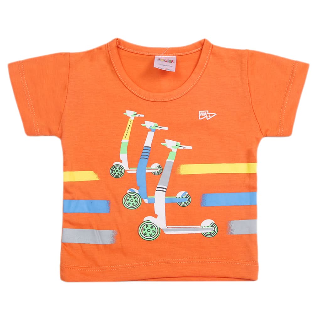 Newborn Boys Half Sleeves T-Shirt - Orange, Kids, Newborn Boys Shirts And T-Shirts, Chase Value, Chase Value