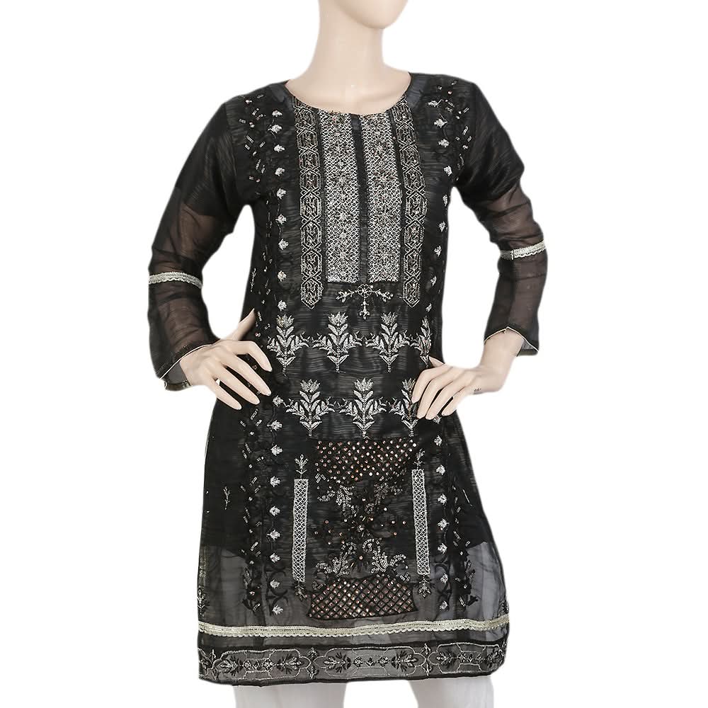 Women's Embroidered Masoori Kurti - Black, Women, Ready Kurtis, Chase Value, Chase Value