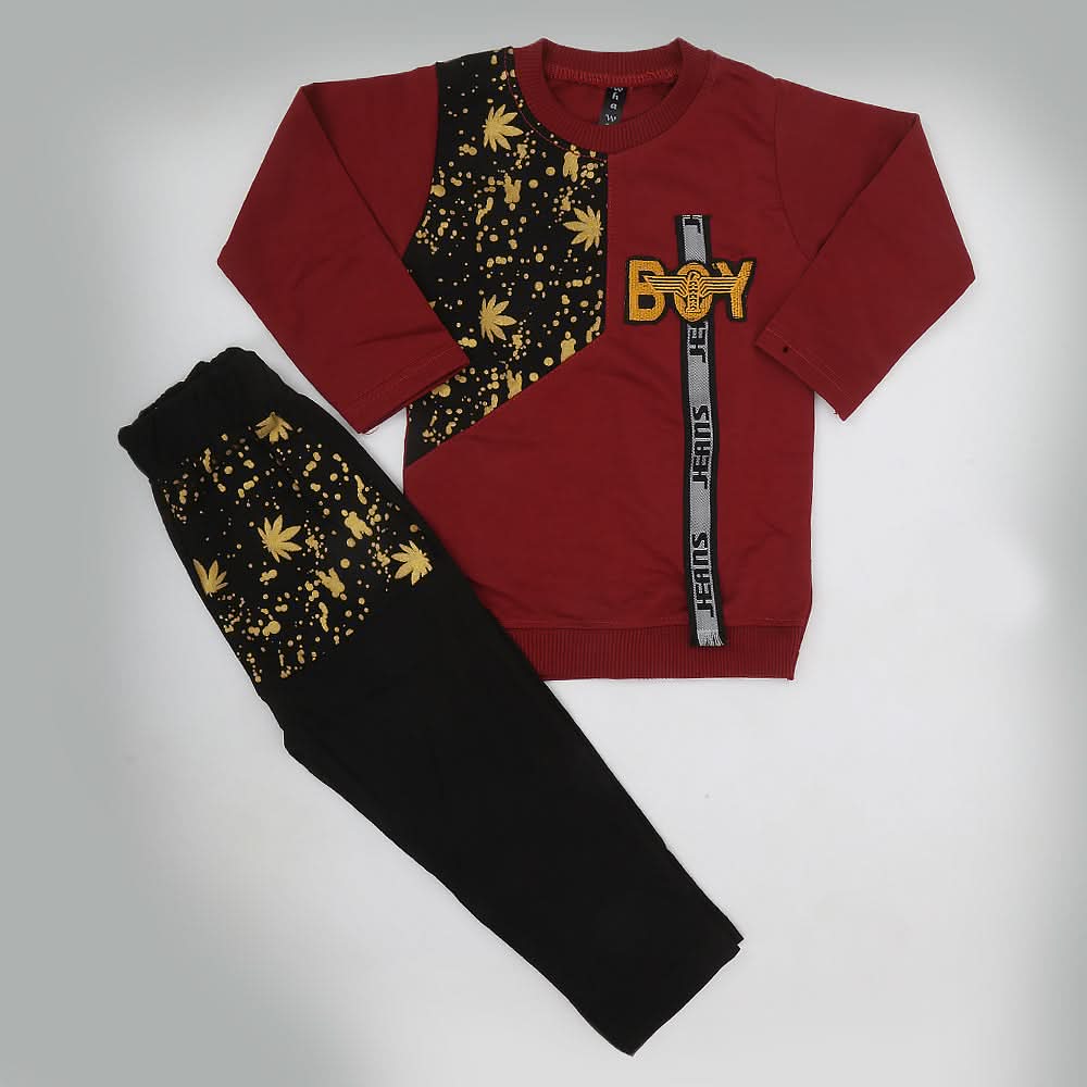 Boys Full Sleeves Suit - Maroon, Kids, Boys Sets And Suits, Chase Value, Chase Value