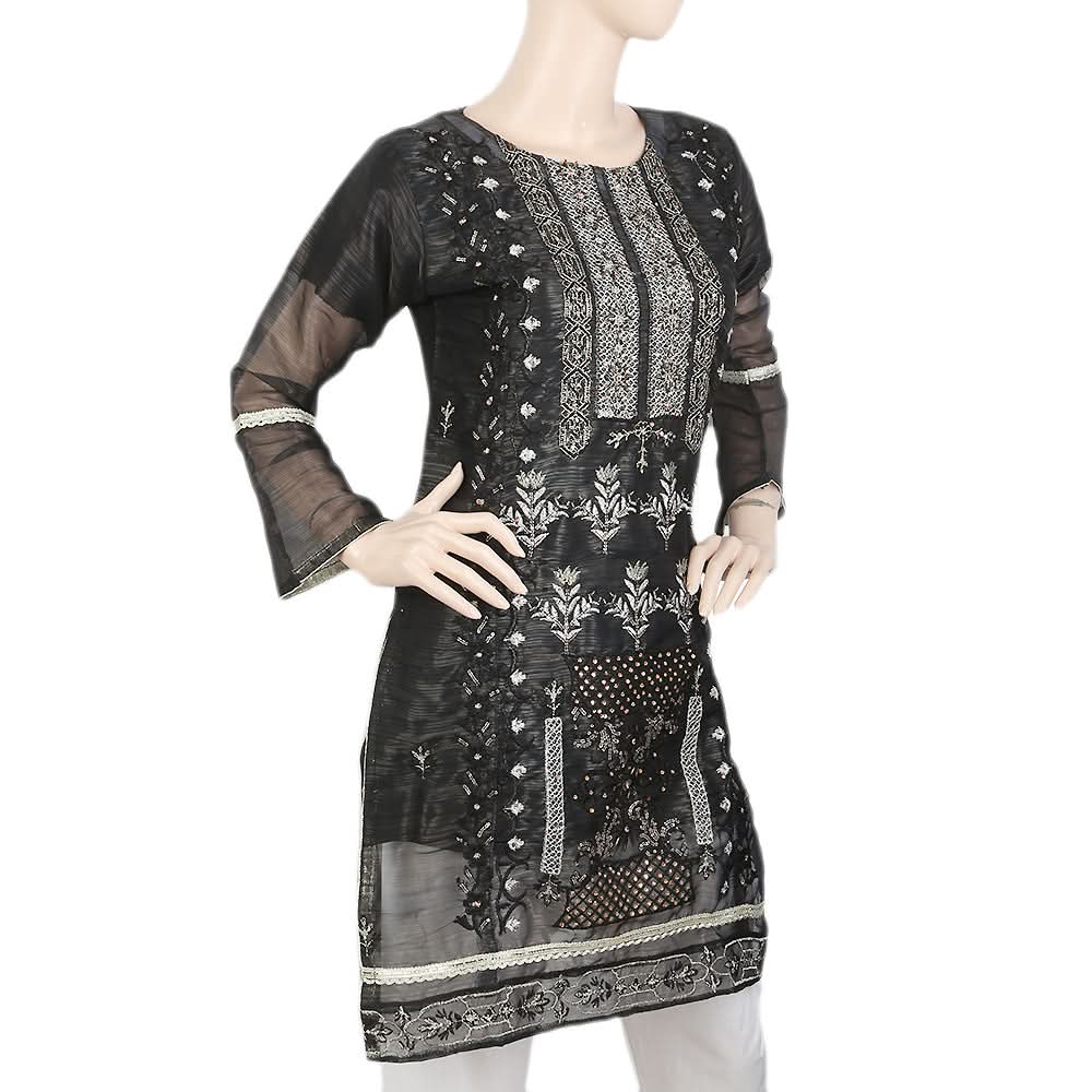 Women's Embroidered Masoori Kurti - Black, Women, Ready Kurtis, Chase Value, Chase Value