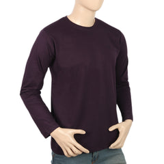 Men's Full Sleeves Logo T-Shirt - Dark Purple, Men, T-Shirts And Polos, Chase Value, Chase Value