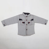 Newborn Boys Full Sleeves Printed Shirt - Grey, Kids, NB Boys Shirts And T-Shirts, Chase Value, Chase Value