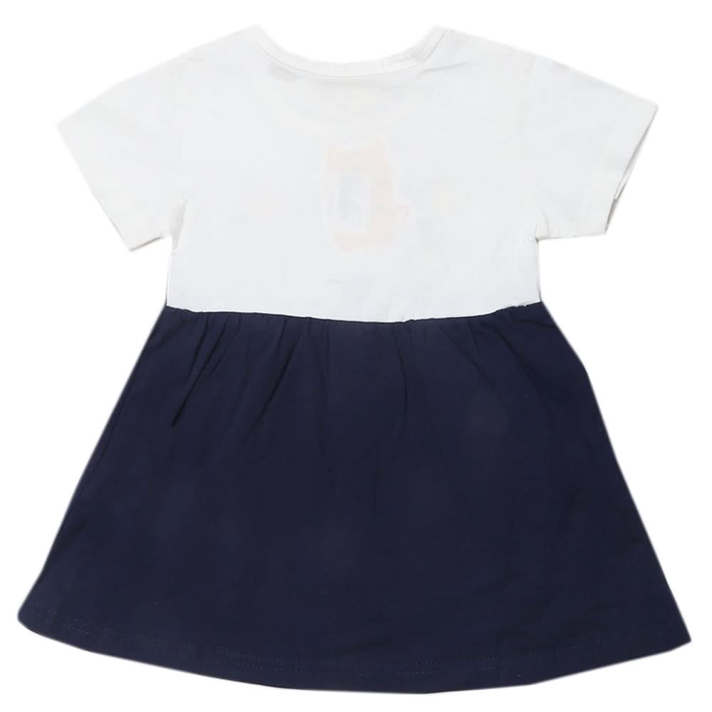 Newborn Girls Half Sleeves Frock - Navy Blue, Kids, Newborn Girls Frocks, Chase Value, Chase Value