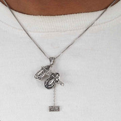 Men's Fancy Chain With Locket - Silver, Men, Jewellery, Chase Value, Chase Value