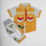 Newborn Boys Half Sleeve Suit - Mustard, Kids, NB Boys Sets And Suits, Chase Value, Chase Value