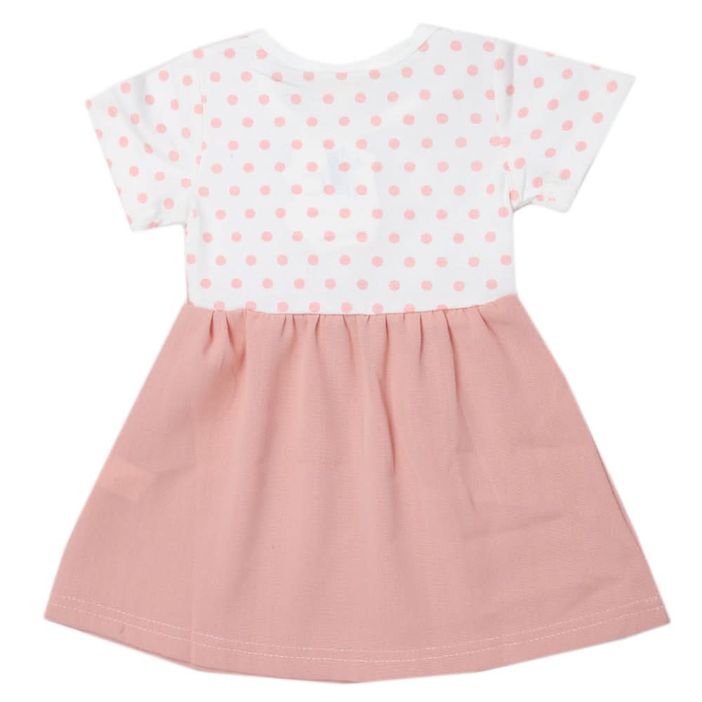 Newborn Girls Half Sleeves Frock - Pink, Kids, Newborn Girls Frocks, Chase Value, Chase Value