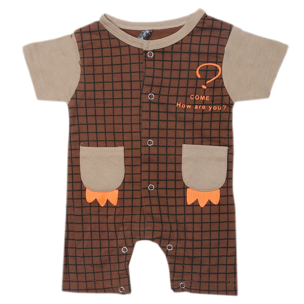 Newborn Boys Romper - Light Brown, Kids, Newborn Boys Rompers, Chase Value, Chase Value