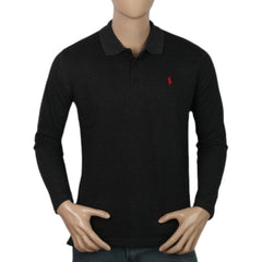 Men's Full Sleeves Plain Polo T-Shirt - Dark Grey, Men, T-Shirts And Polos, Chase Value, Chase Value