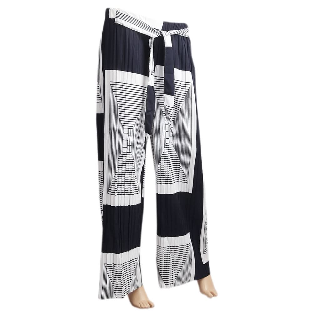 Women's Printed Trouser - Navy Blue, Women Pants & Tights, Chase Value, Chase Value