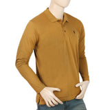 Men's Full Sleeves Plain Polo T-Shirt - Camel, Men, T-Shirts And Polos, Chase Value, Chase Value