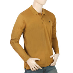 Men's Full Sleeves Plain Polo T-Shirt - Camel, Men, T-Shirts And Polos, Chase Value, Chase Value
