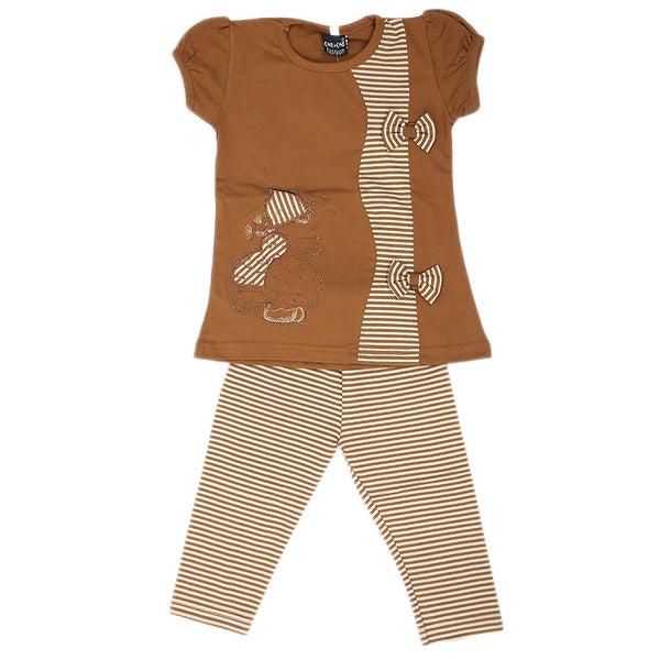 Girls Short Suit - Brown, Kids, Girls Sets And Suits, Chase Value, Chase Value