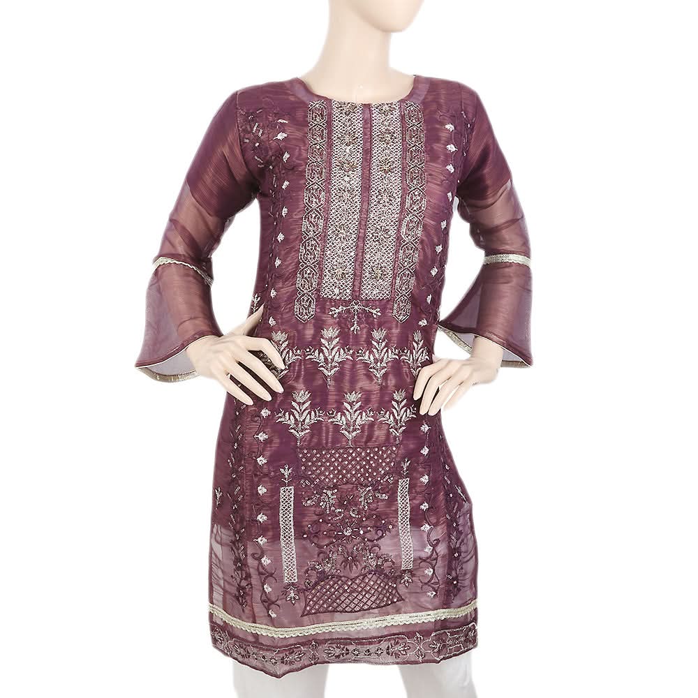 Women's Embroidered Masoori Kurti - Purple, Women, Ready Kurtis, Chase Value, Chase Value
